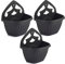 ZARVICZONIA Planters Pots - Wall Mounted for Plants and Flowers (Pack of 1, 2, 3, 4, 5) (Black (Pack of 3))