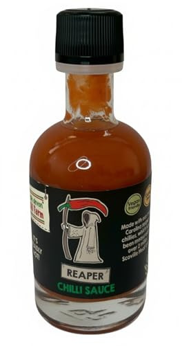 South Devon Chilli Farm Reaper Chilli Sauce | Our Hottest Sauce, Containing the Sought After Carolina Reaper – Heat Rating 12/10 - Pocket Sized 50ml Bottle (Single)