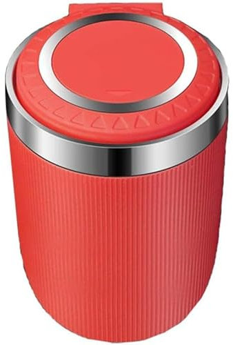 ASHILD Auto Aschenbecher Mit Deckel Für Nissan Qashqai 2008-2015, Auto Aschenbecher Selbstverlöschender Geruchsdicht Aschenbecher,C-Red