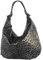 modamoda de 337 Damen Leder Schultertasche Shopper Large handmade in Italy, Farbe:Leo/Schwarz_Silbergrau/Metallic