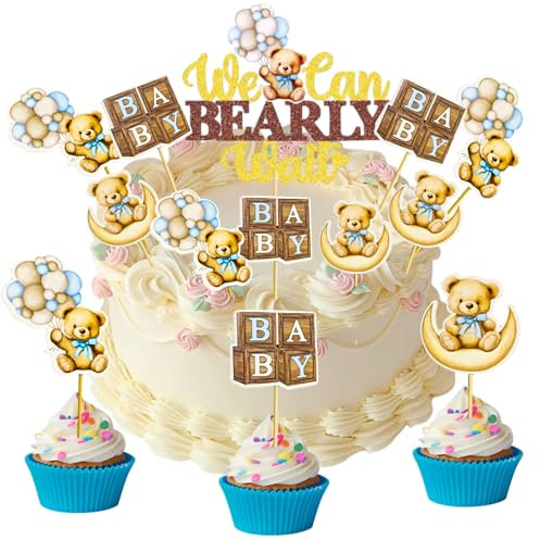 13 Stück Bären Cupcake Topper, Bäre Cupcake Toppers, Cupcake Topper Babyparty, Cupcake Topper Baby Bär, Bär Tortendeko, Cupcake Topper Baby, Babypartys, Kindergeburtstage, Topper Geburtstag Kuchen