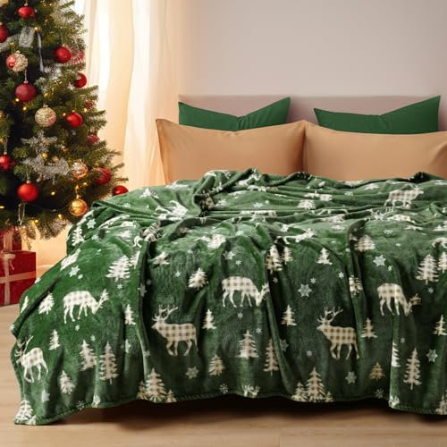 PHF Kuscheldecke Flauschig Fleecedecke 150x200cm - Oeko-Tex Weich Warm Wohndecke, Decke Blanket für Couch Sofa Bett, Tagesdecken & Kuscheldecken, Sofa überwurfdecke, Nördlicher Winter