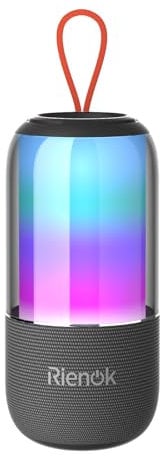 RIENOK Cassa Bluetooth Potente Portatile Impermeabile, Luce LED 360°, 4000mAh, Chiamate in Vivavoce, Vero Stereo Senza Fili, Supporto Scheda TF, Ricaricabile Tipo-C