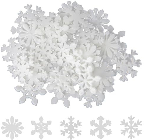Niuhong 100 Pcs Leuchtende Schneeflocken Wandaufkleber 3D Schneeflocke Wandtattoo Fluoreszierende Kinderzimmer Wandsticker Leuchtaufkleber Glow In The Dark Schalter Sticker (weiß)