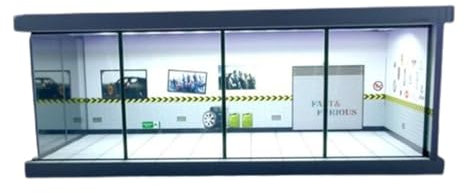 Baoblaze Vitrine d'affichage à LED pour parking 1:64, vitrine de garage pour véhicules, scène de véhicule, lumières LED, modèle de voiture, vitrine
