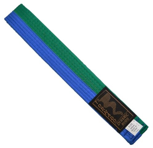 TEKKA BUDO Kampfsport Gürtel Grün-Blau mittig geteilt 2-farbig - Budogürtel halb halb gestreift, Karate, Judo, Taekwondo, Ju-Jutsu - 260 cm