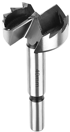 SUQIN Professional ForstnerBohrer Ø40MM,Flach Flügelbohrer Astlochbohrer Scharnierlochbohrer Topfbohrer Forstner Cutter mit Rundschaft Zum Bohren In Holz, Kunststoff, Sperrholz