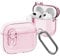 Fofvccv for Apple Airpods 4 2024 Clear Case with Carabiner, Anti-Drop Wireless Charging Protective Case with Secure Lock Clip for Men Women Case Cover for Airpods 4th Generation, BJEJ Pink