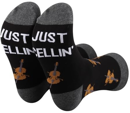 PLITI Socken für Cellospieler, Geschenk für Cellisten, Musiker, Geschenk für Orchester, Cello-Liebhaber, Musik-Themen