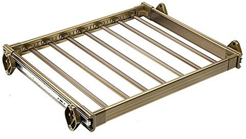 Erweiterbares Hosenregal für Kleiderschrank, Champagner-Gold (Größe: 60 x 85 x 46 cm), ausziehbare Hosenablage, Schals, Jeans, Aufbewahrung, Kleiderstange, Regal, Schrank, Organizer für Schrank