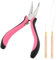 Vlasy Hair Extensions Tools Kit, Professional Tools With Hair Extension Pliers Pink, Loop Needle Threader and Pulling Hook Needle for Nano Beads and Microlink Beads