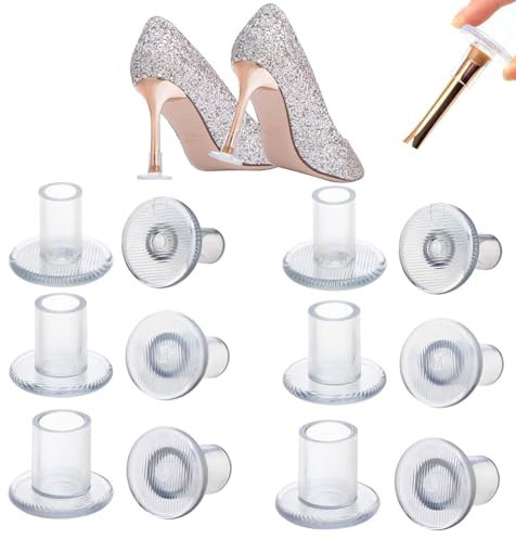 6 Pairs High Heel Protectors for Stiletto Shoes 3 Sizes Heel Stoppers High Heel Protectors for Grass Uneven Floor Weddings & Outdoor, Protecting Shoe Heels (S,M,L)