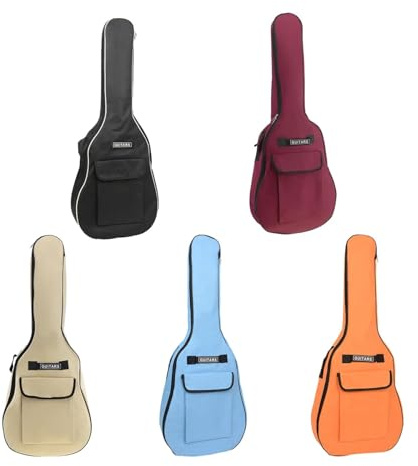 FOVAOK Gitarrentasche, 5 mm dicke Polsterung, Oxford-Stoff, Gitarren-Gigbag für E-Gitarren, rot, Einheitsgröße
