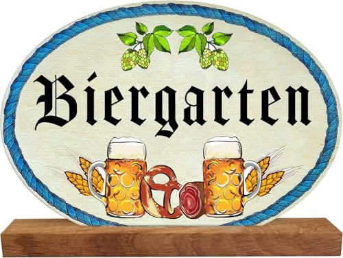 Kaltner Präsente Geschenkidee - Holz Geschenkartikel Deko Tisch Aufsteller Stammtisch Gasthaus Biergarten Maßkrug (20 cm)