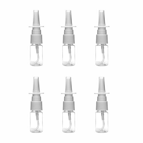 OBYJCA 6 Pcs Nasal Spray Bottle, Empty Nasal Direct Spray Wash Bottles Container for Saline Essential Oils, Home and Travel Use