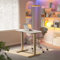 HUANUO Höhenverstellbarer Schreibtisch 80 x 48 cm, 4 Speicherhöheneinstellungen, Elektrischer Schreibtisch für Home Office & Computer-Arbeitsplatz, Standing Desk, Weiß und Gold Rahmen