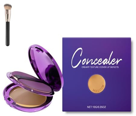 Evanesce Soft Matte Cream Concealer, deckende, wasserfeste, feuchtigkeitsspendende Foundation, farbkorrigierende Creme mit Make-up-Pinsel, langanhaltend, feuchtigkeitsspendend, leicht (Natural)