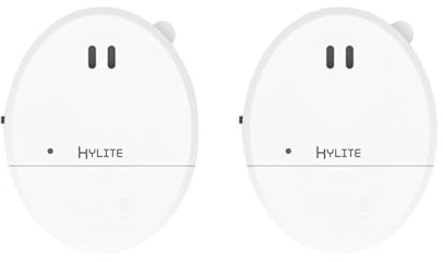 HYLITE Vibrations Tür Fenster Alarm 2er-Pack – 125dB Glasbruch & Einbruchsensor, Klebemontage ohne Bohren, Kabelloser Standalone, Batteriebetrieben, Weiß