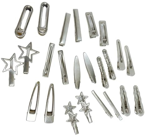 24Pcs Five Pointed Star Hair Clip Set Korean Styles 2000s Hairpin Fashionable Hair Ornament Hair Styling Decorative Clip Duckbill Hair Clip