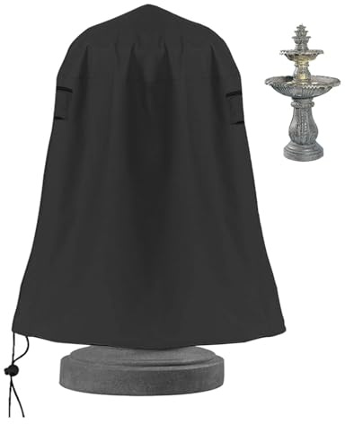 Generisch Brunnenabdeckung - 420D Oxford wasserdichte Abdeckung Für Gartenbrunnen | Outdoor GartenBrunnen Schutzhülle Für Winter TerrasseBrunnen Statue Wasserspiele 92 X 107 cm
