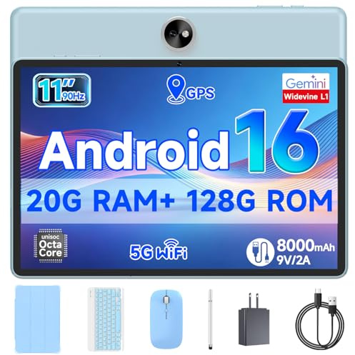 PEICHENG Tablet 11 inch Android 16 Octa-core, RAM processor 20GB (4+14Expand)+ROM 128GB, 8000mAh battery, 5MP+13MP dual cameras