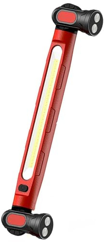 Lampe de travail magnétique 5200 mAh rechargeable, barre lumineuse LED avec crochets sans fil sous le capot pour mécanicien/réparation de voiture/garage, camping, bricolage, atelier