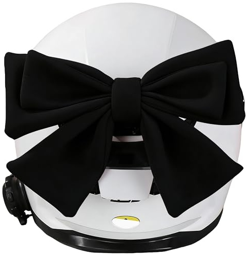 Gwezmxs Motorradhelm Überzug für Damen, Stoffschleife Helm Dekoration - Schwarz Helmet Decoration Bow