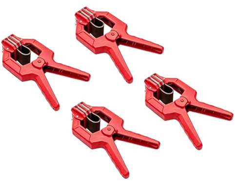 Xnuiasqe One-Handed Edge Banding Clamp with Stretch Band - Non-Marring with Pivoting Jaws for Uniform Pressure Glue Ups