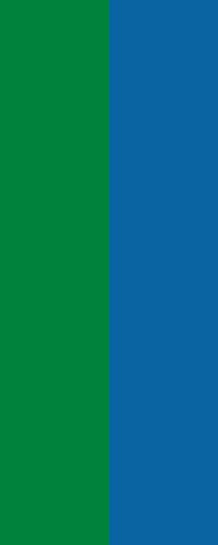 U24 Fahne Flagge Grün-Blau im Hochformat Premiumqualität 80 x 200 cm