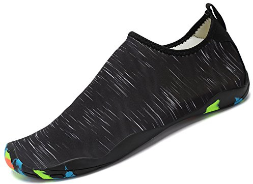 SAGUARO Unisex Strandschuhe Aquaschuhe Breathable Schlüpfen Schnell Trocknend Schwimmschuhe Surfschuhe für Damen Herren Kinder Baby, 43 EU, Schwarz 4