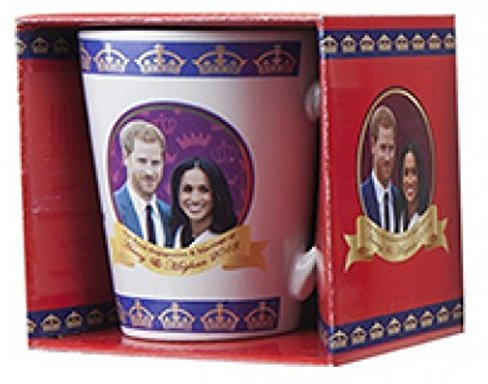 Royal Wedding V Shape Mug May 2018 Prince Harry Meghan Markle Souvenir Gift Cup (White)