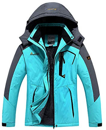 Veste Impermeable pour Homme/Femme Coupe-Vent Extérieure Grande Taille Respirant Chaud Veste À Capuche Yue Bleu F 4XL