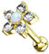 Tapsi´s Coolbodyart® Ohr Cartilage Tragus Barbell 14 Karat Gelbgold Blume Zirkonia/Opal