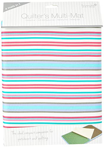 Trimits Tapis multi-tapis 4 en 1, tapis de découpe, tapis antidérapant, tapis de repassage, feuille de marquage de motif, tapis de matelassage, motif floral, 30 x 24 cm