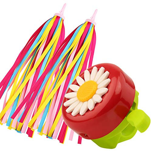 Paliston Kinder Fahrradklingel Blumen Fahrradklingel für Mädchen Fahrradlenker Streamer