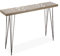 Versa Dallas Mueble Recibidor Estrecho para Entrada o Pasillo, Mesa Consola, Medidas (Al x L x An) 80 x 25 x 110 cm, Madera y Metal, Color Marrón y Blanco