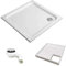 HOESCH KOMPLETT-PAKET: Duschwanne 90 x 90 x 6,5 cm superflach Acryl + Styroporträger/Wannenträger + Ablaufgarnitur chrom