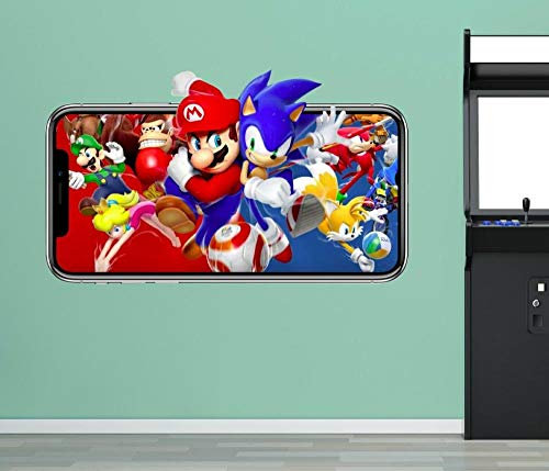 HUGF Wandtattoo Sonic Group Wandtattoo Video 3D Aufkleber Dekoration Wandbild Vinyl Kinderzimmer