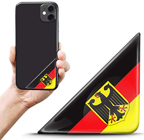 Biomar Labs 2 x 3D Gel Silikon Aufkleber Nummernschild Kennzeichen Tuning Auto Helm Tablet Laptop Handy Schwarz Gelb Rot F 140