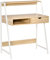 HOMCOM Schreibtisch Bücherregal Computertisch Bürotisch mit Schublade und Regal großer Stauraum E1-Spanplatte Metallrahmen Natur 80 x 50 x 100 cm