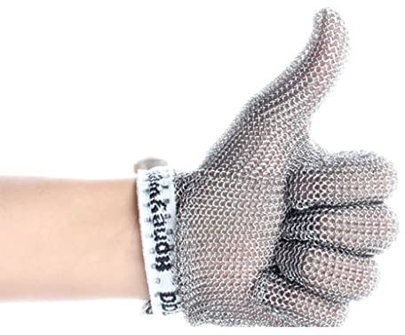 Gant Anti Coupure Gants résistants à la Coupe en Maille métallique, Gants de Travail de Protection de Classe 9, Confortable et Respirant, Universel for la Main Gauche et Droite (Size : 1pcs/S)