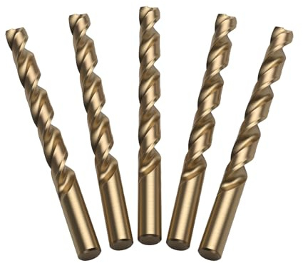 LU&MN M35 Bohrer, 1,3 cm, 5 Stück | M35 Cobalt HSS, Ultra Härte und hitzebeständig, 135° Split Point, gerader Schaft, für Gusseisen, Aluminium und andere Metalle