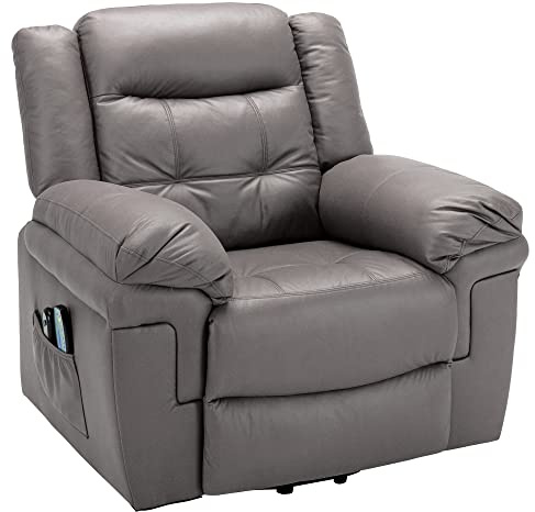 ZYLOYAL10 Recliner Chair, Power Lift Recliner,Lift Chairs Recliners for Elderly, Electric Massage Heating Chair for Seniors Living Room Armchair-Tech cloth (Grey)