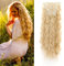 Cybelleza 50cm Clip in Extensions Haarverlängerung Haarteil wie Echthaar 6 Tressen Gewellt Günstig Haarverdichtung Lockig Wavy Curly Haarextension Synthetische Haare, Naturblond & Bleichblond
