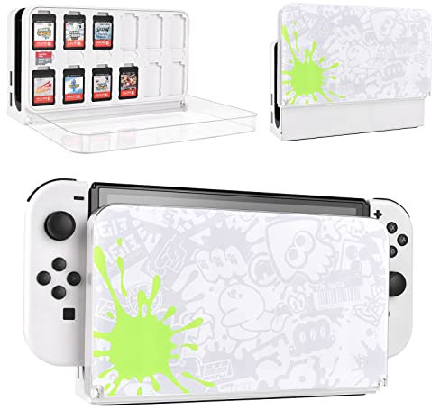 DLseego Étui à Cartes de Jeu pour Switch OLED Dock,boîte de Cartes de Stockage de Jeu avec 12 Cartes de Jeu Switch et 6 Cartes Micro SD,Couverture Rigide résistante aux Rayures- Octopus Jet
