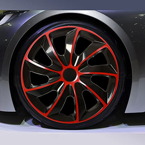 All4You Radzierblenden Nrm Quad Rot Schwarz Bicolor 14 Zoll Radkappen Radblenden 4 Stück Red Black