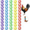 YANGWEN Huhn Bein Ringe,50PCS nummeriert Clip auf Bein Ringe mehrere Farbe Huhn Identifikation Bein Bands nummeriert Clip auf Bein Ringe Fuß Runde Tag Clips für Huhn Ente Taube Gans (16mm)