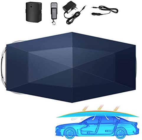 Automatischer Autoschirm Mit Fernbedienung, 520 cm, Groß, Pop-Up-Garage, Dachzelt, ZigarettenanzüNder, Steckdose, Steckdose,Blue