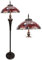 HAES DECO - Tiffany Stehleuchte Rot Ø 51x166 cm E27/max 3x60W