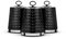 Tower T826207BLK Solitaire Set of 3 Canisters, Mirror Finished Steel Lid with Round Loop, Airtight, Black, Stainless Steel, 1.3 liters